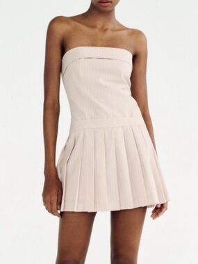 Zara striped strapless mini dress